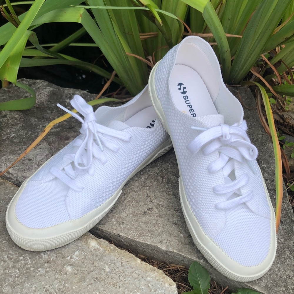 Superga 2750 White “Flyknit” Style Sneakers-Euro Sz 39 - Picture 4 of 17